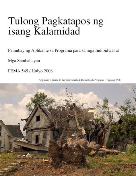 Tulong Pagkatapos ng isang Kalamidad .